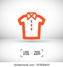 Shirt isolated linear icon for websites minimalistic flat design