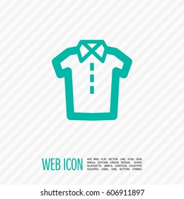 Shirt isolated linear icon for websites minimalistic flat design