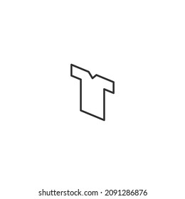 shirt isometric line icon, editable stroke icon