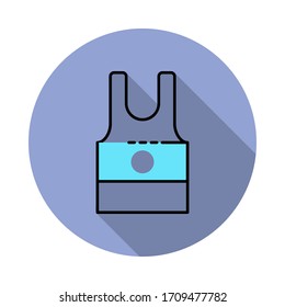 Shirt, jersey, sport long shadow icon. Simple color vector of sport icons for ui and ux, website or mobile application