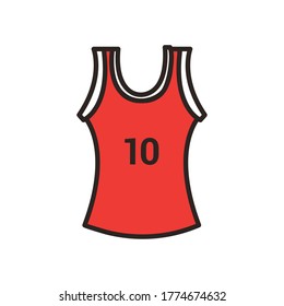 shirt line and fill style icon design, Basketball sport hobby competition and game theme Vector illustration