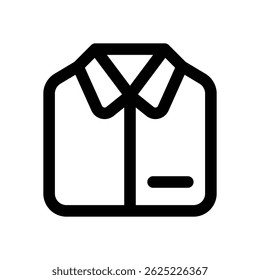 ícone da linha de camisa. Ícone de vetor limpo e minimalista para sites, aplicativos móveis, apresentações e logotipos. Totalmente dimensionável e personalizável para qualquer projeto.
