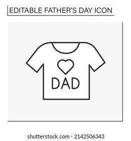 Shirt line icon. Nice shirt present for father. Present for best dad. Father day concept. Isolated vector illustration. Editable stroke