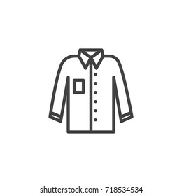 Shirt line icon, outline vector sign, linear style pictogram isolated on white. Symbol, logo illustration. Editable stroke