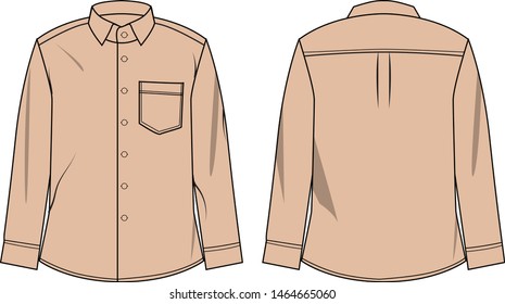 shirt long sleece for man vector template
