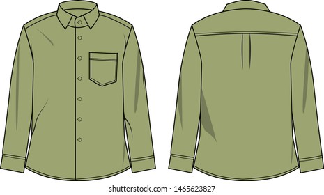 shirt long sleece for man vector template
