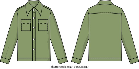 shirt long sleeve for men vector template