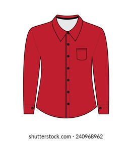 Shirt with long sleeves. vector illustration