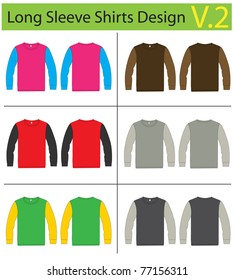 Shirt long sleeves. vector template design