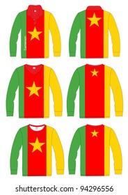 Shirt Long-sleeved sport in Cameroon Flag. vector template design