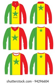 Shirt Long-sleeved sport in Senegal Flag. vector template design