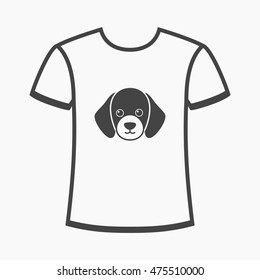 shirt I love dogs vector icon in black style for web