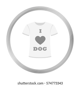 Shirt I love dogs vector icon in monochrome style for web