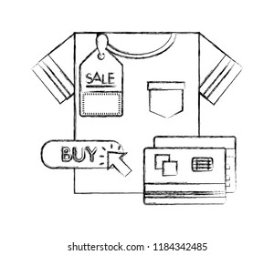 shirt male with cursor and credit card