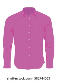 Shirt men pink realistic vector illustration isolated