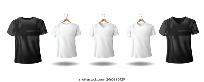 shirt Mockup Black White latest design with short sleeves front view