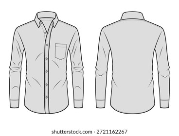 Uma maquete de camisa, vista frontal e traseira, adequado para várias ocasiões