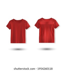 Shirt Mockup Set Tshirt Template Red Stock Vector (Royalty Free ...