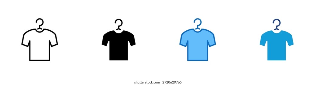 Vector de diseño de icono de estilo múltiple - camisa de manga corta casual con percha