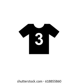 Shirt number 3 icon illustration isolated vector sign symbol