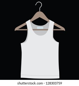 Shirt on a hanger for clothes. Vector illustration.