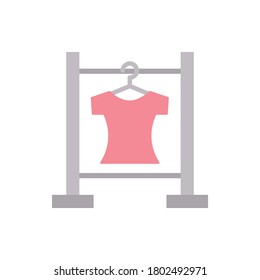 Icono de Camisa en rack. Icono simple de elemento de lavandería vectorial para ui y ux, sitio web o aplicación móvil