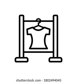 Shirt on rack icon. Simple line, outline vector element laundry icon for ui and ux, website or mobile application