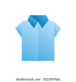 Shirt Origami Gradient Flat Icon Logo Illustration Vector Isolated. Origami and Paper Craft Icon-Set. Suitable for Web Design, Logo, App. 
