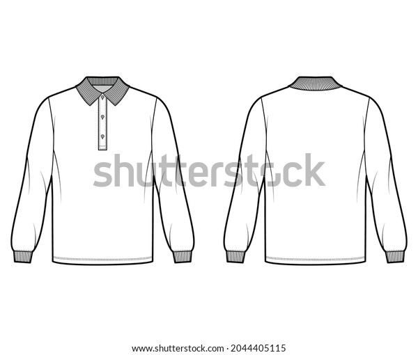 Shirt Oversized Technical Fashion Illustration Long Stock Vector ...