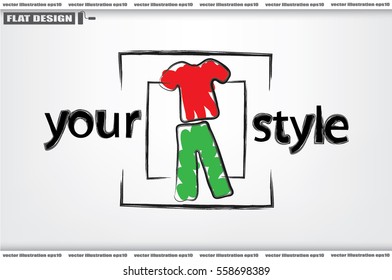 Shirt pants icon vector illustration.