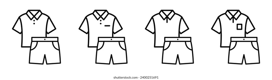 Icono de conjunto de camiseta y pantalones, ilustración vectorial