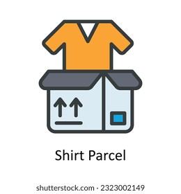 Vector de paquete Shirt   Rellenar ilustración de diseño de iconos de esquema. Símbolo de envío y entrega en fondo blanco Archivo EPS 10