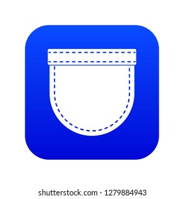 Shirt pocket icon digital blue for any design isolated on white vector illustration