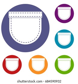 Shirt pocket icons set