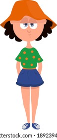 Shirt with polka dots, illustration, vector on a white background.