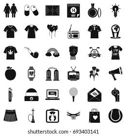 Shirt polo icons set. Simple style of 36 shirt polo vector icons for web isolated on white background