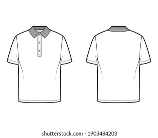 Shirt Polo Technical Fashion Illustration Short Stock Vector (Royalty ...