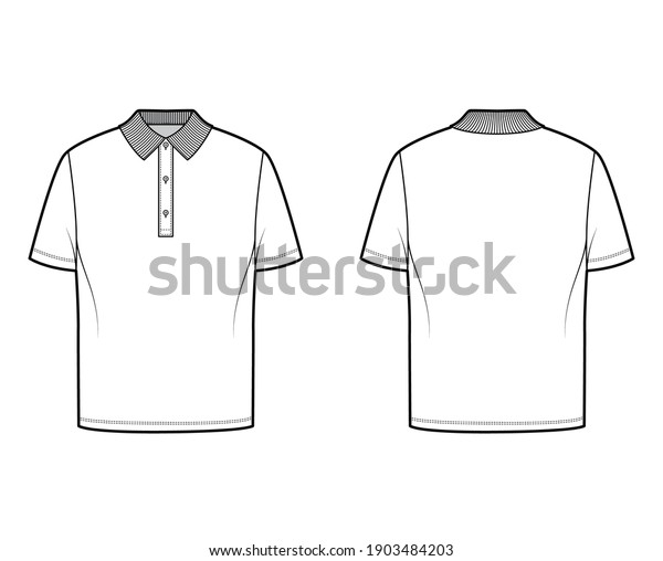 Shirt Polo Technical Fashion Illustration Short Stock Vector (Royalty ...
