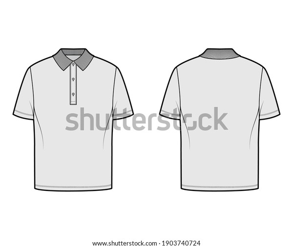 Shirt Polo Technical Fashion Illustration Short Stock Vector (Royalty ...