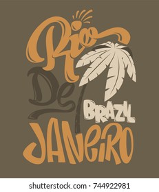 Shirt print  Rio de Janeiro vector illustration.