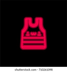 Shirt red glowing neon ui ux icon. Glowing sign logo vector