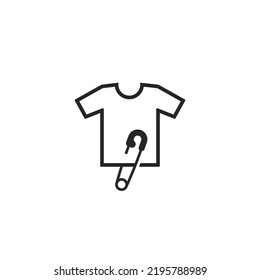 Shirt with safety pin logo icon sign symbol vector illustration
