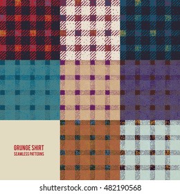 Shirt Seamless Patterns. Grunge Textured Scrapbook Backgrounds