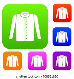 Shirt set icon in different colors isolated vector illustration. Premium collection