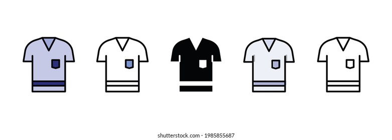 icono de tipo vector conjunto de camisa