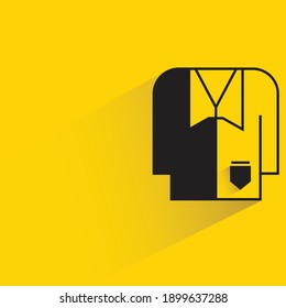 shirt shadow on yellow background vector