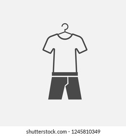 Shirt and short icon shirt on hanger vector icon