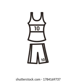 shirt and short line style icon design, Basketball sport hobby competition and game theme Vector illustration