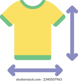  shirt size flat icons design style