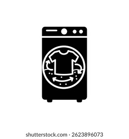 Shirt in Spinning Washer Motion Icon in Black